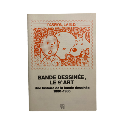 Livre de bande dessinée Tintin, "Le 9ème art", illustré avec couverture et pages intérieures, publié par Espace714.
