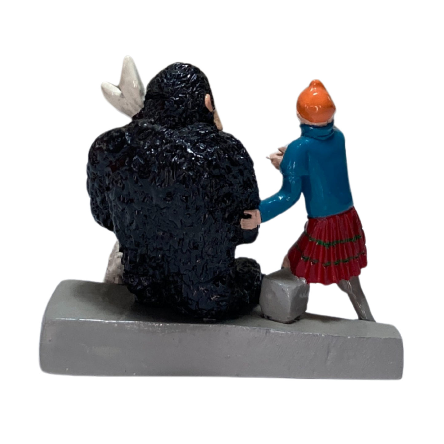 Illustration de Tintin, Milou et le gorille, tirée d'une œuvre de la collection Espace714, montrant les personnages en action.