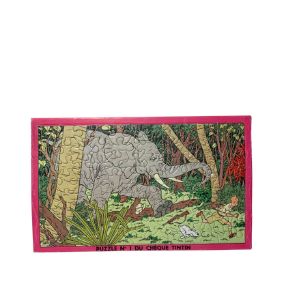 Puzzle Tintin n°1 du chèque Tintin par Espace714, image du célèbre héros de BD avec détails colorés et illustrations.