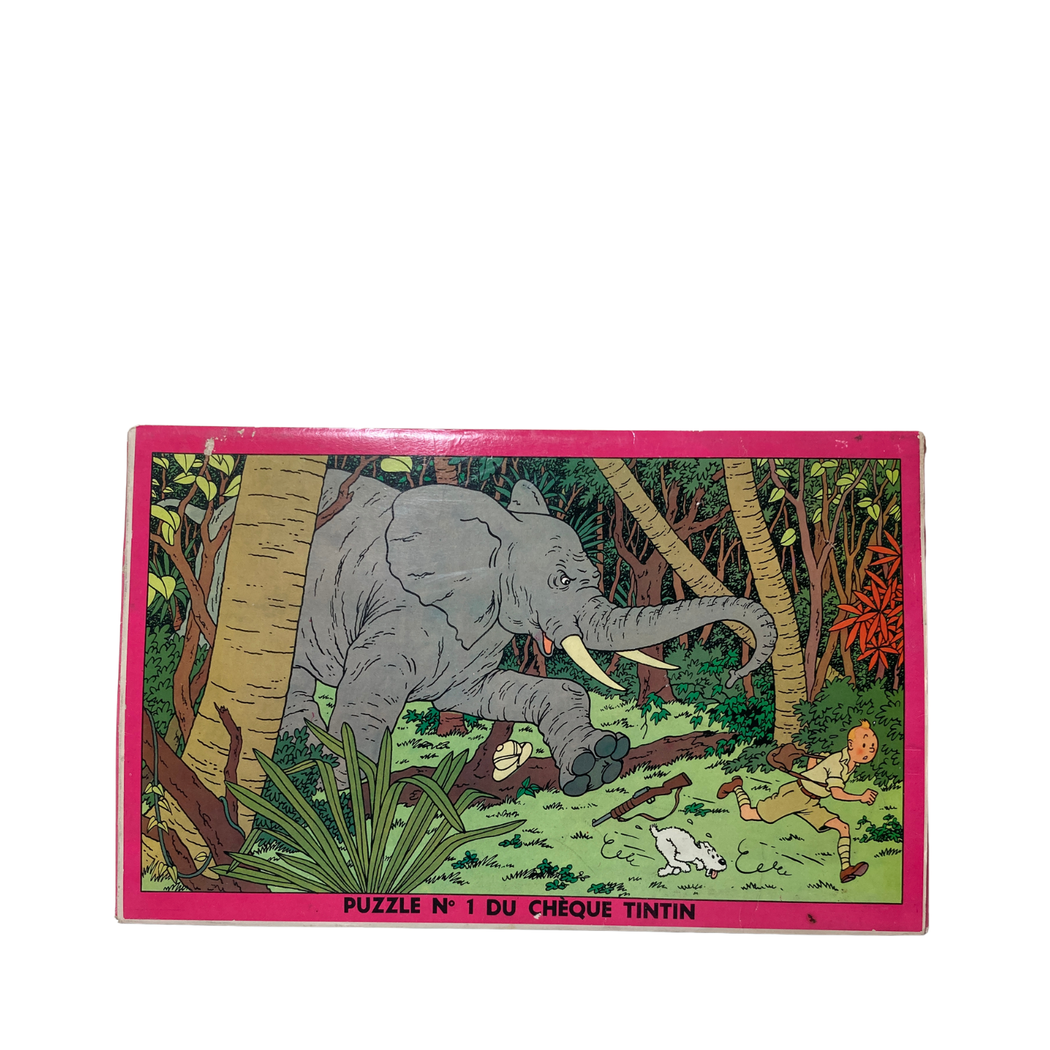 Puzzle Tintin n°1 du chèque, illustration colorée de Tintin par Espace714, avec des détails de l'image.