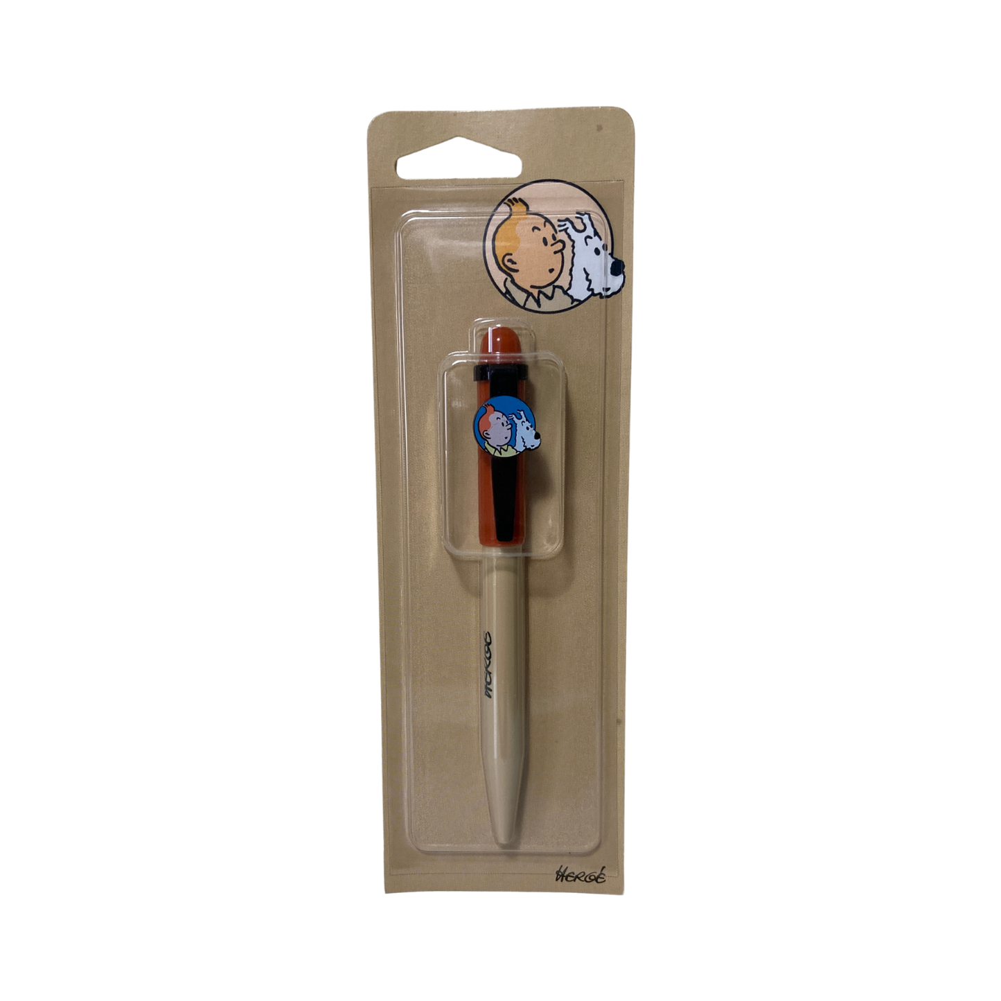Stylo bille Tintin Espace714 avec personnage de Tintin et Hergé, design coloré et élégant pour écrire avec style.