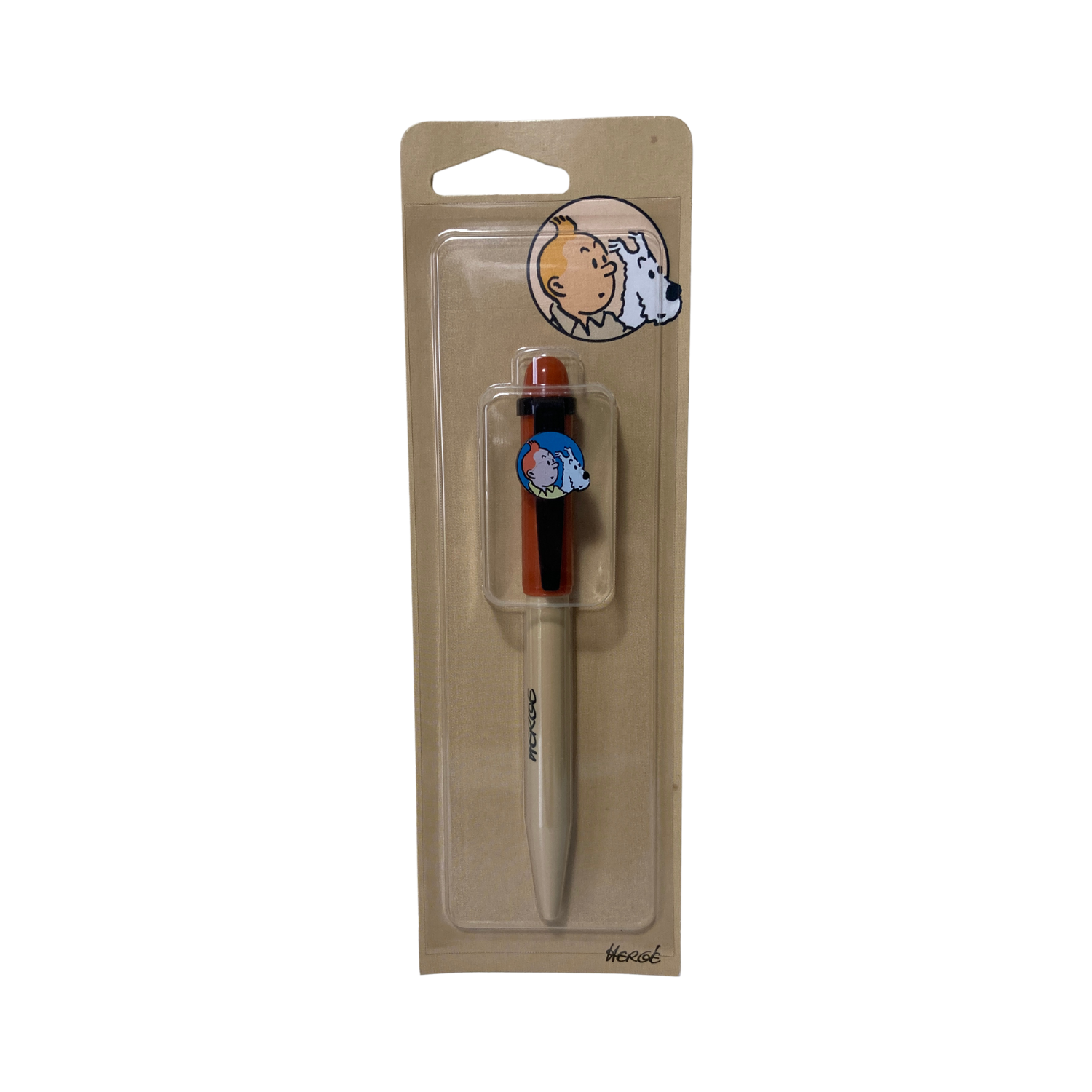 Stylo bille Tintin Espace714 avec personnage de Tintin et Hergé, design coloré et élégant pour écrire avec style.