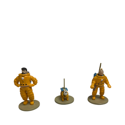 Coffret Tintin Lune de la marque Espace714 avec couverture illustrée et éléments du personnage Tintin.