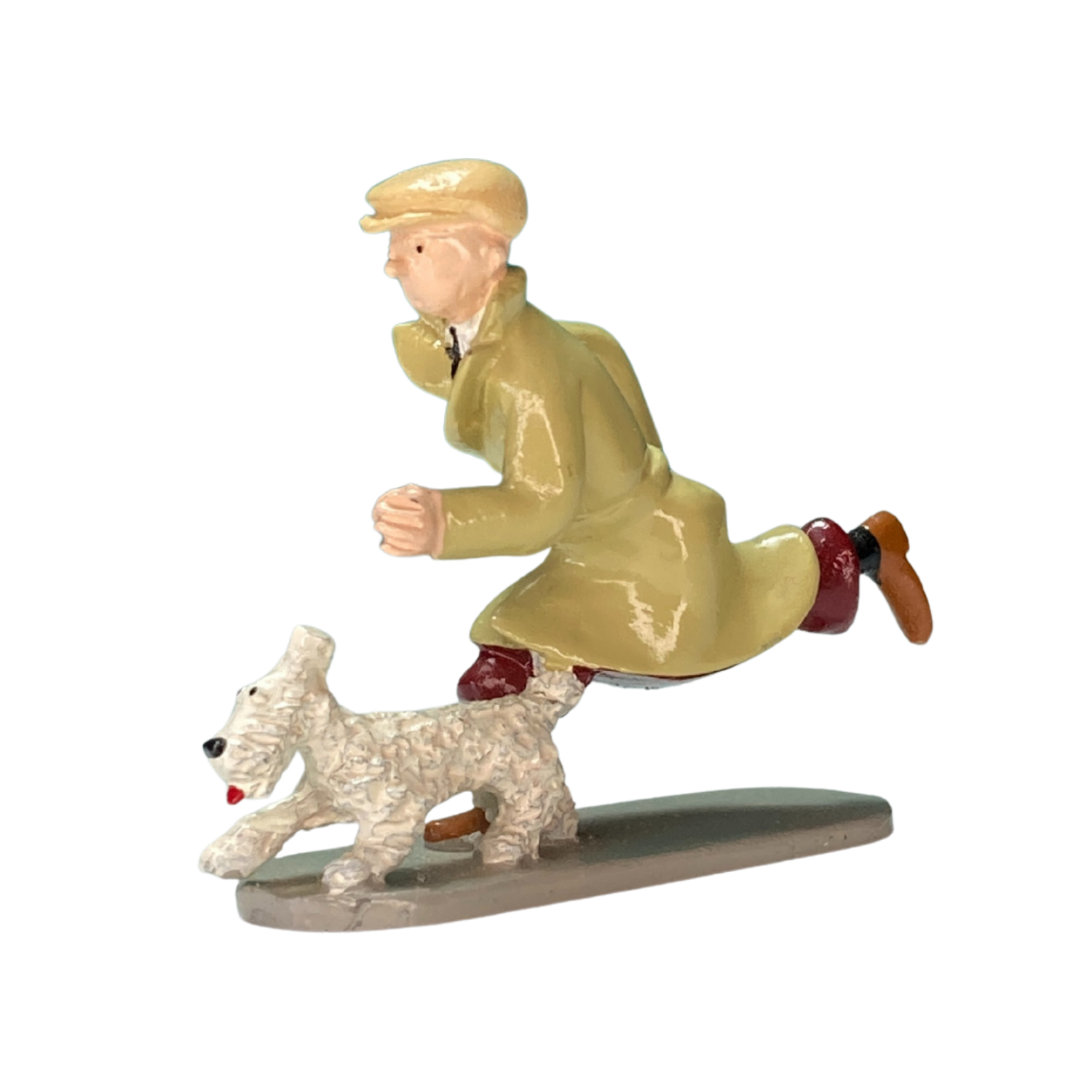 Illustration de Tintin courant, personnage de bande dessinée, en image colorée, créée par Espace714.