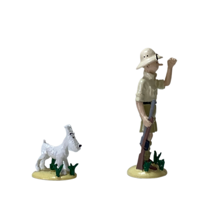Illustration de Tintin et Milou dans la jungle du Congo, tirée du livre Tintin et Milou au Congo, par Espace714.