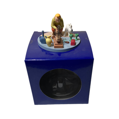 Figurine Tintin et Milou au marché aux puces, collection Espace714, figurine détaillée de Tintin et son chien Milou.