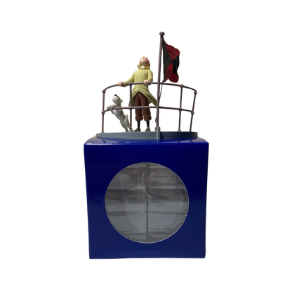 Illustration de Tintin et Milou sur l’Aurore, image colorée et détaillée, produite par Espace714, représentant le célèbre duo de bande dessinée.