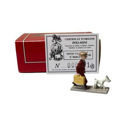 Valise Tintin Espace714 avec motif illustré de Tintin et ses amis, poignée et roues visibles pour un voyage pratique.