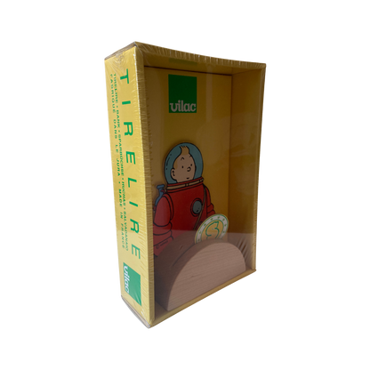 Tirelire Tintin marchant sur la Lune, figurine en céramique de la collection Espace714, décor spatial pour collection ou décoration.