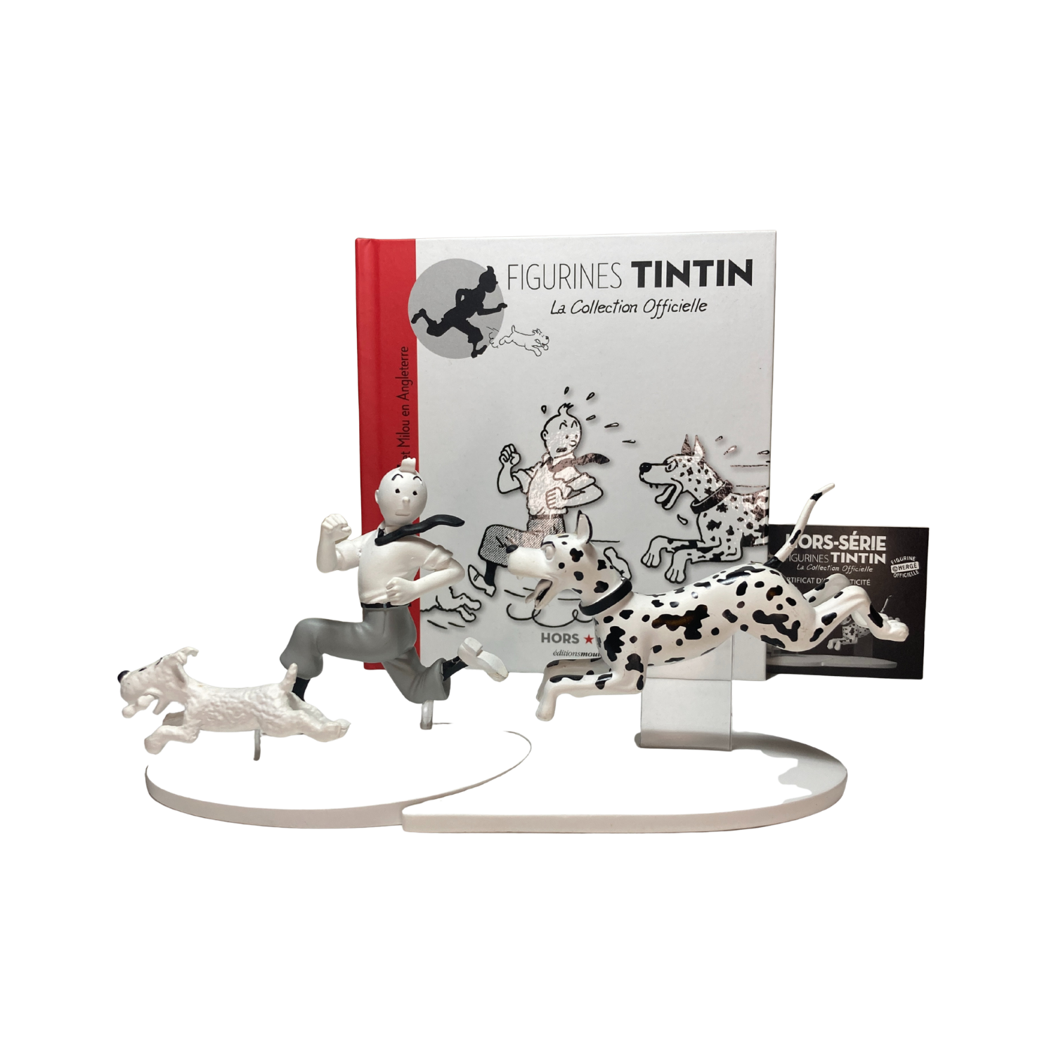 Image de Tintin en fuite avec Milou en Angleterre, illustration de la bande dessinée Tintin par Espace714.