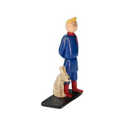 Figurine Tintin et Milou au pays des Soviets de la marque Espace714, représentant Tintin et Milou dans un décor soviétique.